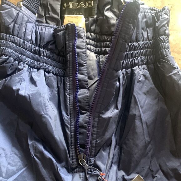 - Head Vintage Skiwear Zip Front Pants with suspenders Navy Size 12 O730 - Picture 11 of 16